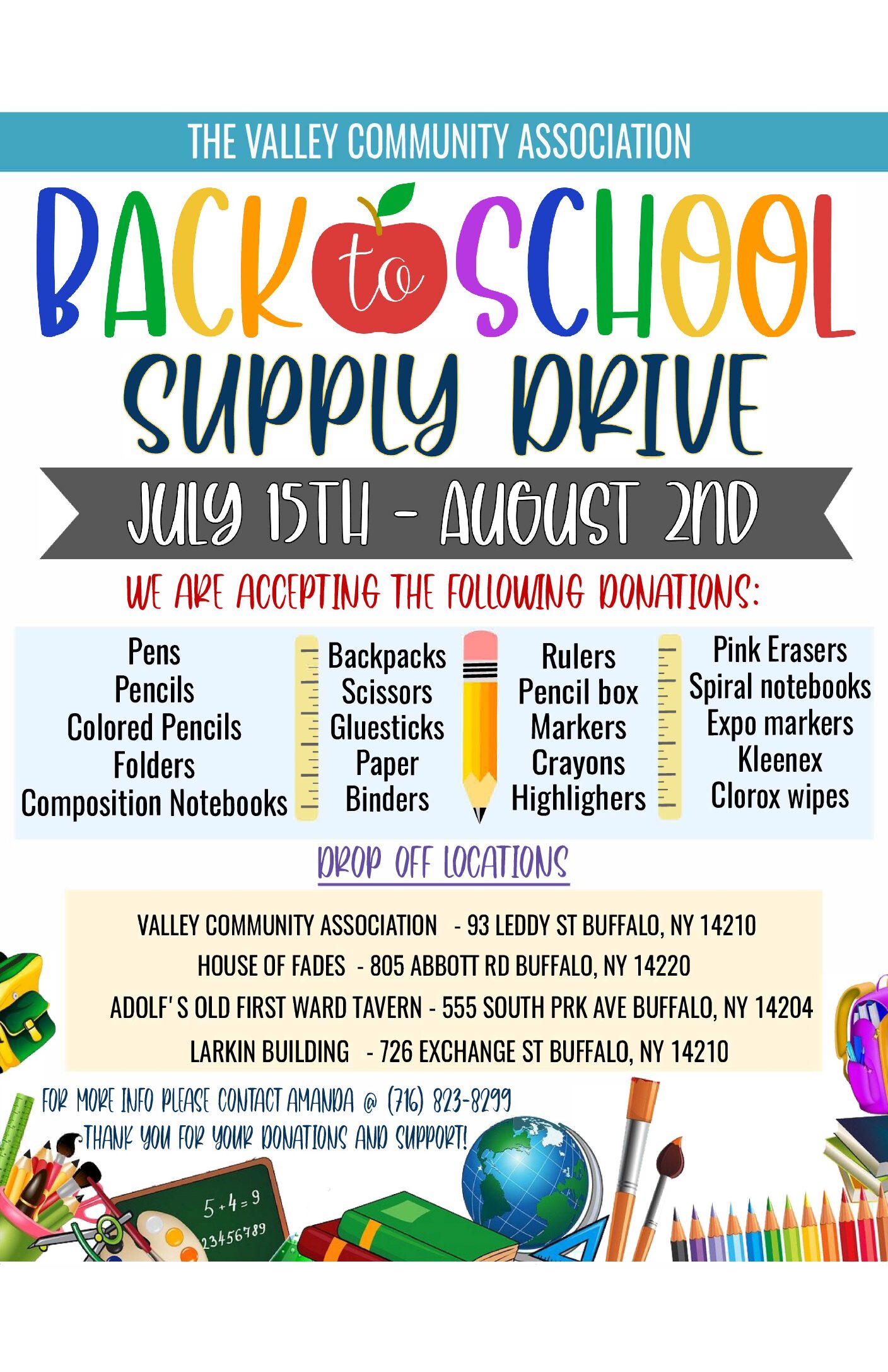 School Supply Drive – Happening Now!